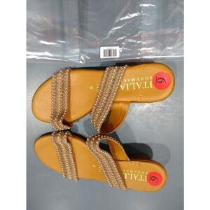 Italian Shoemakers Size 6 Tan Wedge Sandals Women Shoes